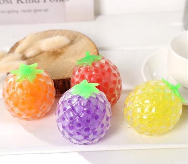 4-pack Stressboll Frukt Squeeze Ball Squishy 4,5CM