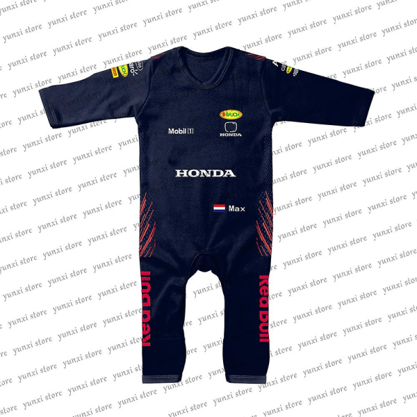 2023 Ny F1 Racing tävling Utomhus Extremsport Red Animal Team Bull Baby Jumpsuit 3-24m Hot Rea Vinnare Fans Bebe Creeper 24M M6