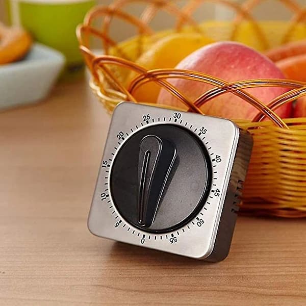 Køkken Timer Magnetisk 60 Minutter Opvinding Mekanisk Timer Rustfrit Stål Til Hjemmebagning Madlavning Ovn