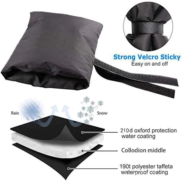 210D, 18 * 25CM velcro isoleringsovertræk, vinterfrostbeskyttelse, udendørs