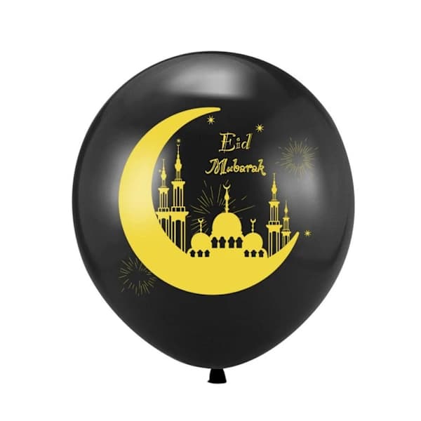 12 tommer EID MUBARAK Latexballoner SORTE