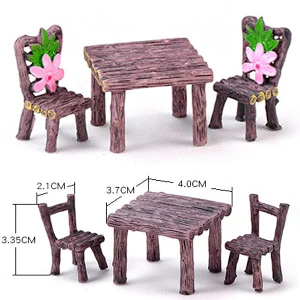 3 st Bord och stolar Miniatyr Typ 3