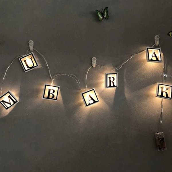 2m 10 LED Eid Mubarak LED-lyslenke Ramadan Lykt 10 10