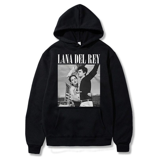 90-talssångerska Lana Del Rey Ldr Sailing Graphics Luvtröjor Unisex Harajuku Men Vintage Långärmad Oversized Sweatshirt Streetwear 2XL black