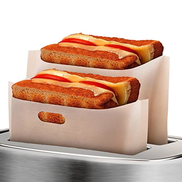 10 stk Gjenbrukbare Non-Stick Toastposer - Toast Sandwichposer Grillet Ost Toastposer Gjenbrukbare Poser for Mat - Glassfiber Varme