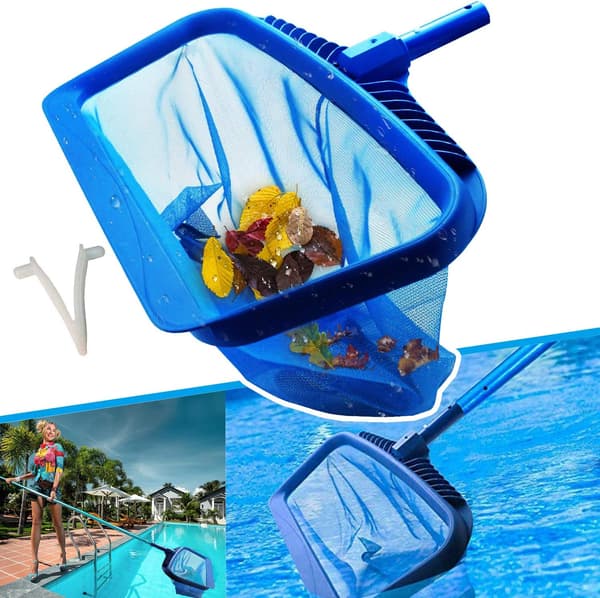 Pool Skimmer Net, Heavy Duty Leaf Rake, Cleaning Tool with Fine Mesh