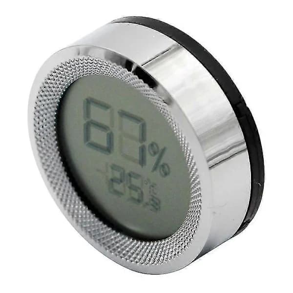 NA/1 stk. Sølv Cigar Humidor Hygrometer Mini Digital LCD Display Sensor