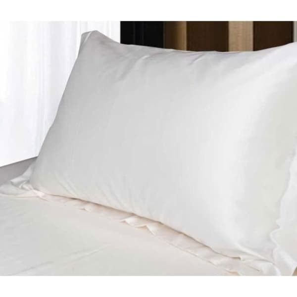 {NT}Sæt med 2 Super Soft Silk Satin Standard Pudebetræk 48*74cm - Off White