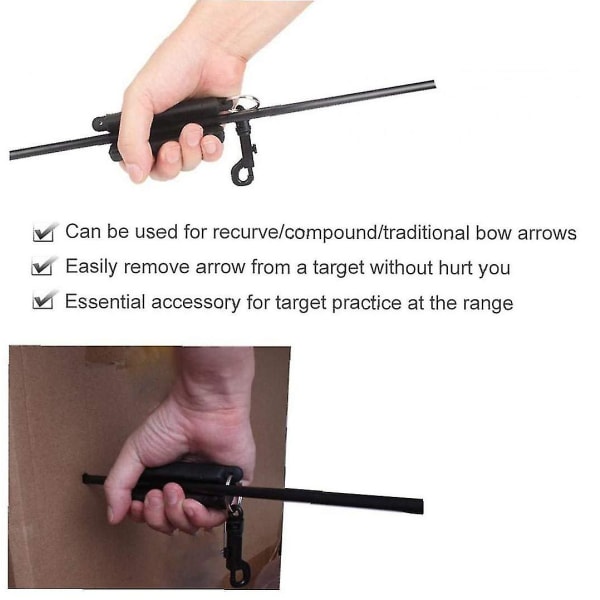 Archery Arrow Target Remover Silikon Arrow Puller Black Gripper Skyddande Arrow Puller med snabbkopplingsklämma