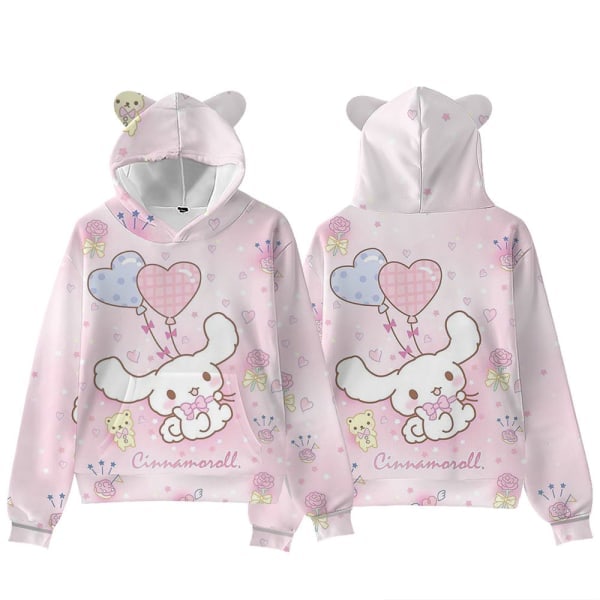 Kvinnor Flickor Cinnamoroll Hoodie Sweatshirt Huvtröja Toppar Jumper Hoody Jacka A M