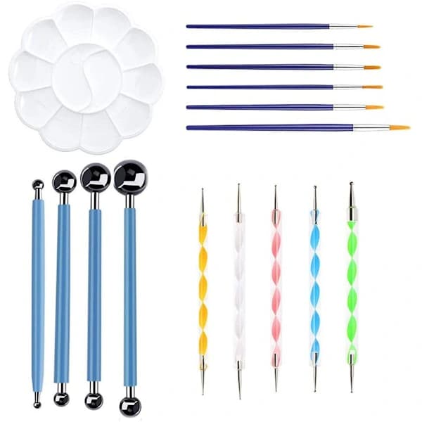16-delars Mandala Dotting Tools för Stenmålning