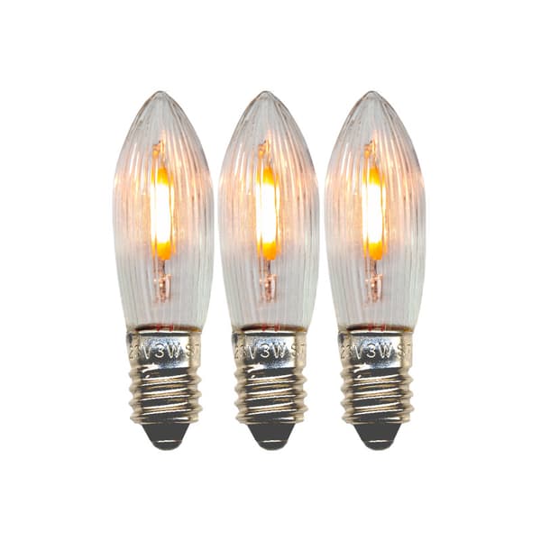 |NN| 3 stk. LED-filamentpærer for adventslysestaker E10 universal