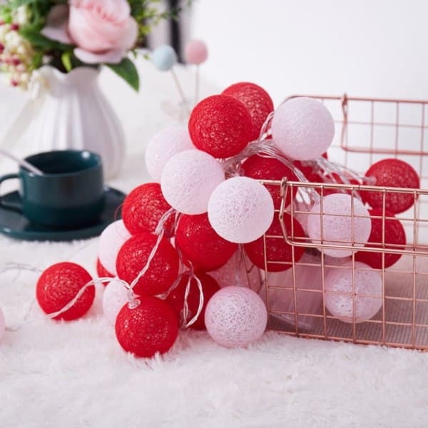 |NN| Bomuldskugle Lys Jul Fe Lys String B B