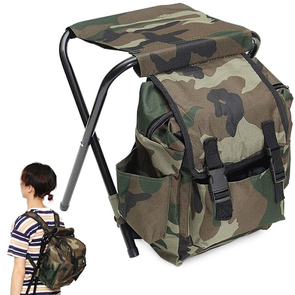/Hc/Ryggsäck med Pall - Militärryggsäck med fällbar stol
