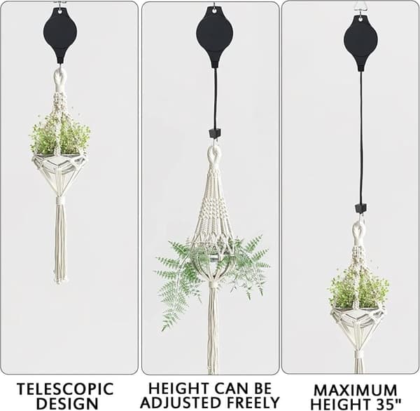 2-pack Retractable Hanging Plant Hangers white white