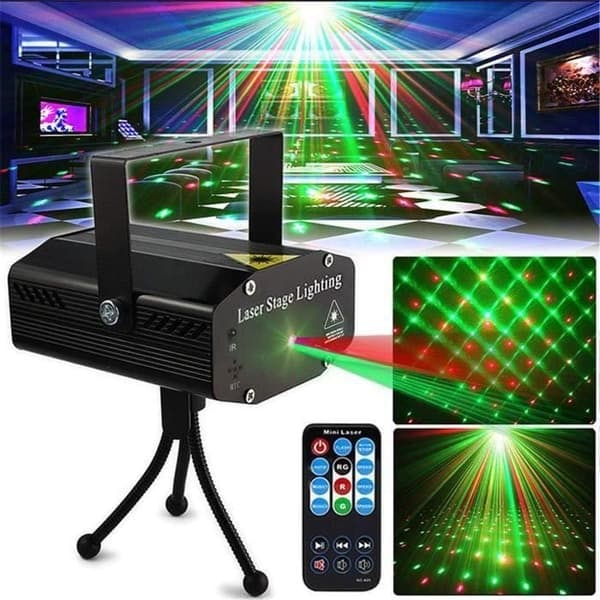 {NT}Swonuk® Laser Scenelampe, LED-lys Strobeprojektor Festlys Kveldsfjernkontroll Speilkule DJ-belysning