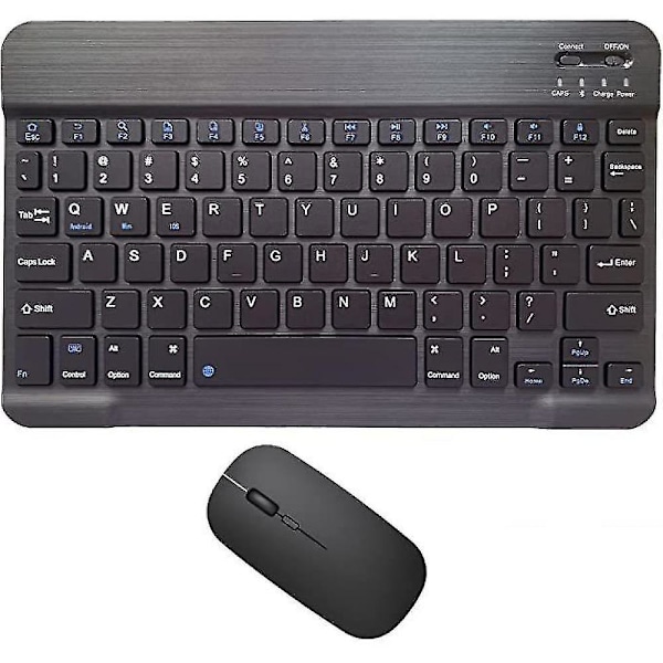 10-tommers Bluetooth trådløst tastatur og mus for iPad Air Pro Black