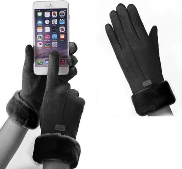 Handsker - Damer - Fleece - Touchscreen - Grå - One size - Jul - Vinter - Uld