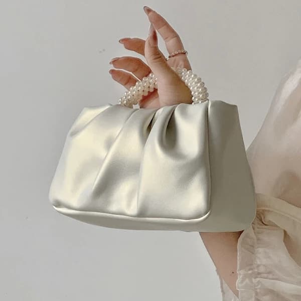 Dame Cloud Bag Perle Håndveske HVIT hvit