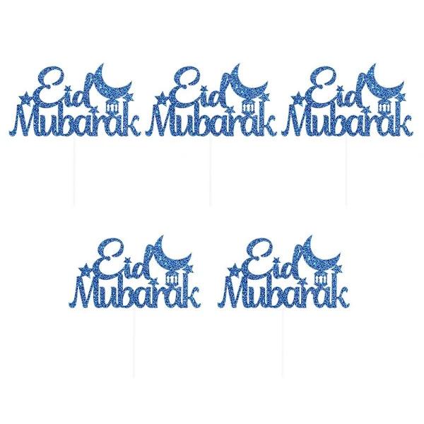 5 stk. Eid Mubarak Bage Cupcake Toppers C C
