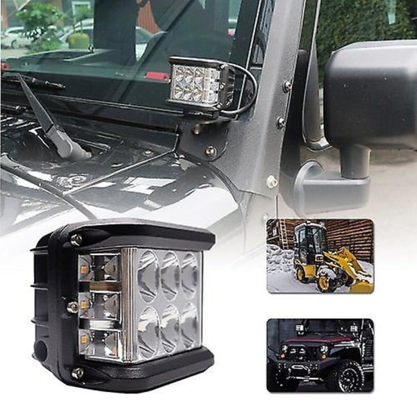 Led tresidigt självlysande arbetsljus Sida självlysande vardagsljus Wrangler Spotlight Offroad Modifierat ljus