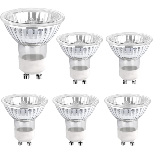Halogenpære GU10 35W 220V, 380lm Varm hvid 2700K, Dæmpbar halogenspotlight, til skabsbelysning, displaylamper, 6-pak-WELLNGS/NT/