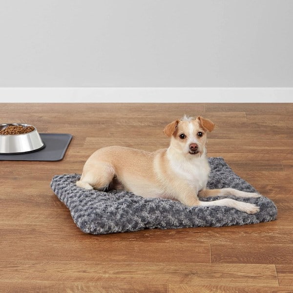 [NT] Seng til kat og hund, maskinvaskbar kæledyrsseng, ekstra lille (59 x 46 x 7,5 cm), grå hvirvel