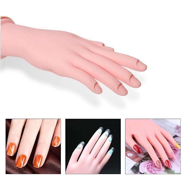Nagelträningshand - Fake hand för nagelkonst - Silikon Beige Beige
