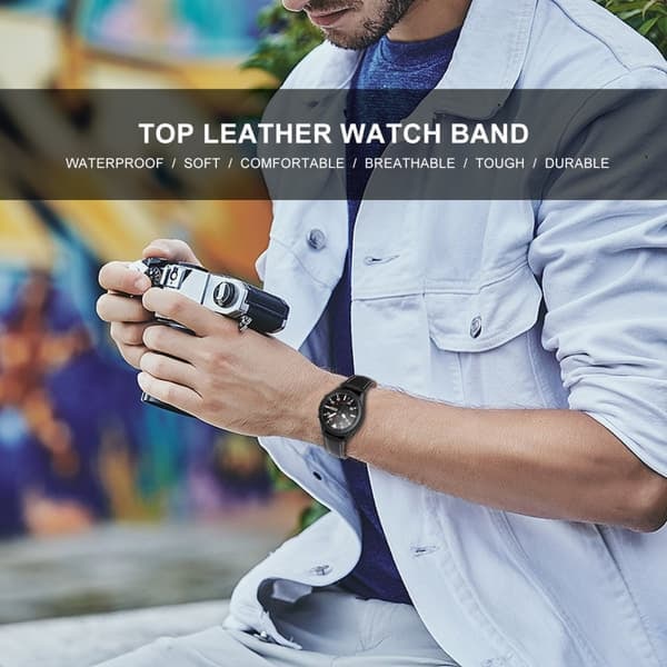 [NT] Samsung Galaxy Watch 3 (45 mm) ranneke Aitoa nahkaa Musta