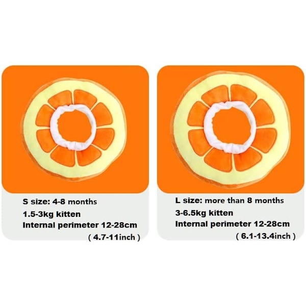 Justerbar Kravekegle til Killinger - Bedårende Kattegenoptræningskrave, Elizabethanske Kraver til Killingehvalpe Efter Operation/NC/ Orange Large (fits 3-6.5kg)