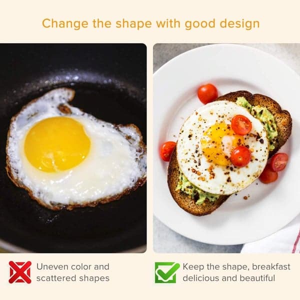Eggeform / omelettform 4-pakning rustfritt stål/silikon
