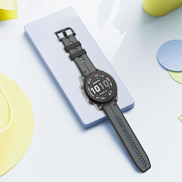 [NT] Reim for Garmin Fenix 7/Fenix 6/Fenix 5/EPIX 2, Quick Fit 22mm Silikonarmbånd for Approach S60/S62, D2 Delta, Forerunner 935/945