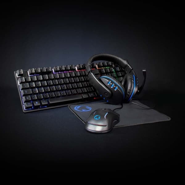 Gaming Combo Kit | 5-i-1 | Tangentbord, headset, mus och musmatta | Svart | QWERTZ | DE Layout_NN
