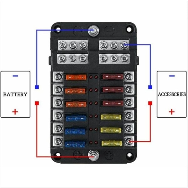 12-vejs sikringsholder, sikringsboks med 24 sikringer 12 LED-lysbeskyttelse,_ NN