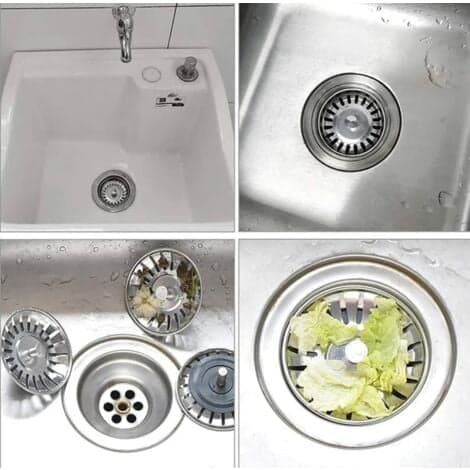 CCYKXA Vaskesi Diameter 78mm Universal Køkkenafløbsfiltre i Rustfrit Stål til Badeværelsesvask/NC/