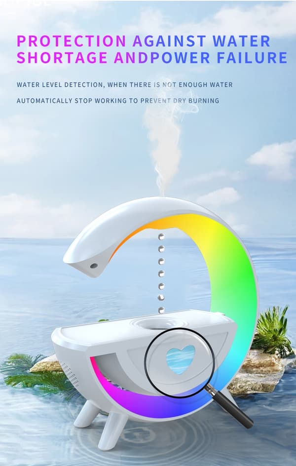 Luftfugter / Natlampe / Duftspreder - Bluetooth-højttaler