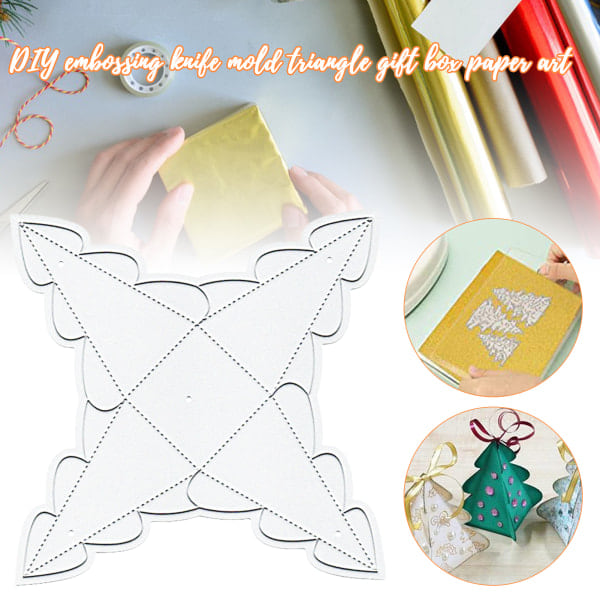 [NT] Julgodislåda Metallskärande Dies Presentförpackning DIY Skärschablon DIY Papper Präglingsschablon Mall Silver 12*12cm