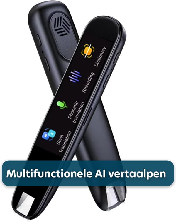 Smart Scanner Oversætterpen med Stemme- og Tekstoversættelse, Læsehjælp til Studie, Rejse, Arbejde, Sort