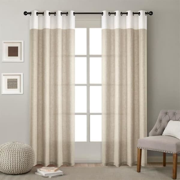 {NT}Hørgardin - Hvid - 132x244cm - Med øjer