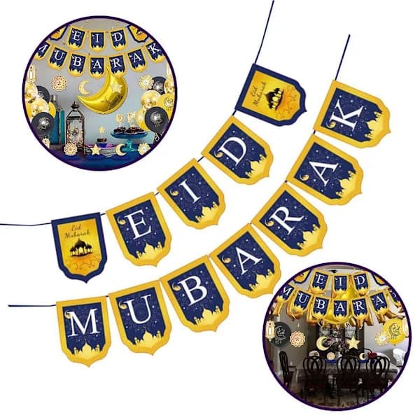 Eid Mubarak Banner Ramadan Dekor GRØNN