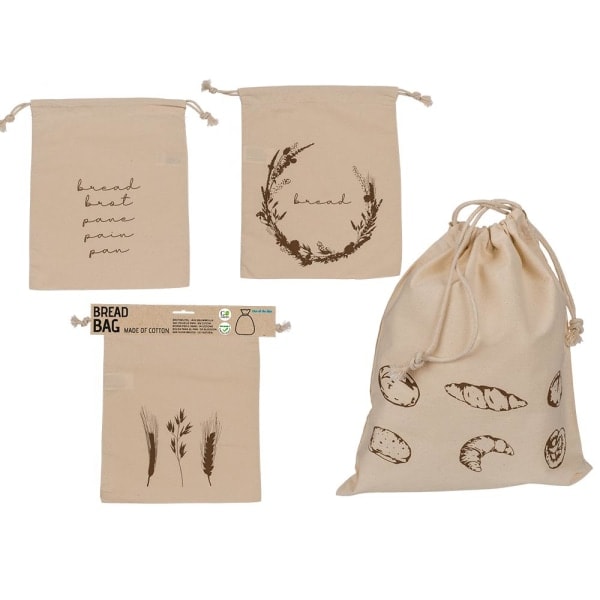/Hc/Brødpose i Bomuld - Pose til Brød - Naturhvid - 35 x 29 cm Beige