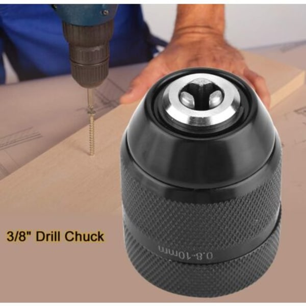 0,8 mm-10 mm Nyckellös Borrchuck, 3/8\" Gänga Elektrisk Borrchuck Nyckellös Chuck för Elektrisk Borrmaskin/NC/