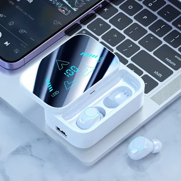 Bluetooth-hodetelefoner Trådløse hodetelefoner HVIT Hvit