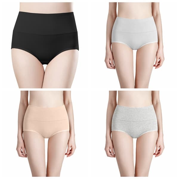 [NT] Hög midja damtrosor i ren bomull, 4-pack