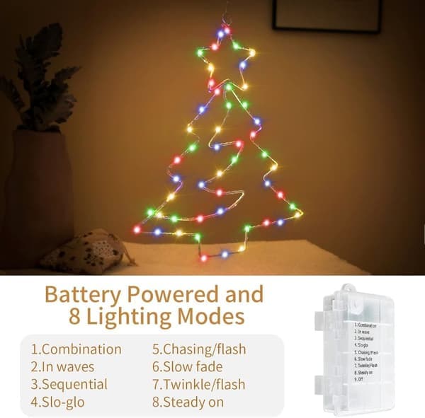 Julfönsterbelysning - 55 LED-lampor - Batteridrivna - 3 st