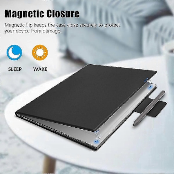 /NN/Kompatibelt ReMarkable Paper Pro Fodral PC PU Läder Tablet Magnetiskt Skydd med Pennhållare Auto Wake Sleep - Svart
