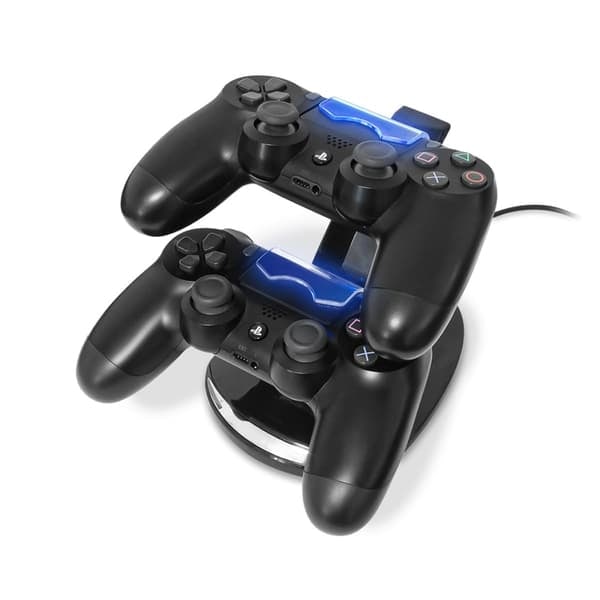 {NT} Laddningsstation för 2x PS4 / Playstation 4 Gamepad / handkontroller LED-belysning