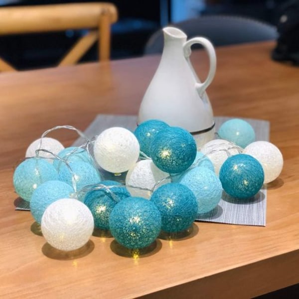 Bomullsboll Ljusslinga - 3M 20 LED-Ljusslinga - Bärbar LED-Ljusslinga för inomhusbruk/NC/