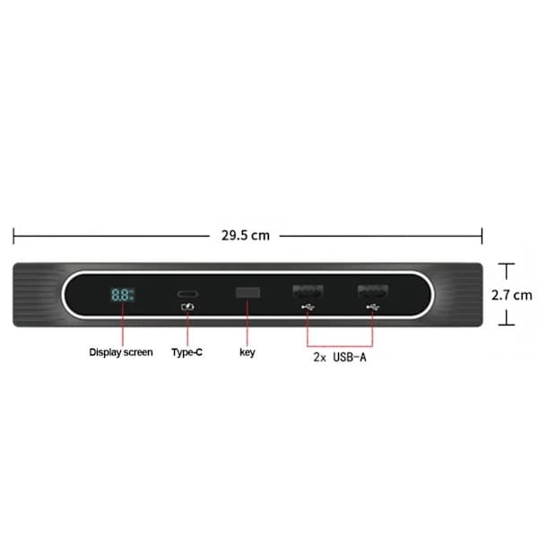 Dockingstasjon USB Hub 27W hurtiglader