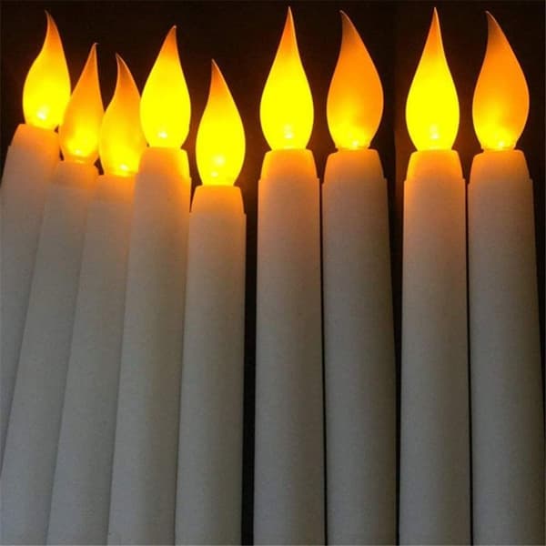 6 stk. Lange LED-Lys Flammeløse Lys SORTE